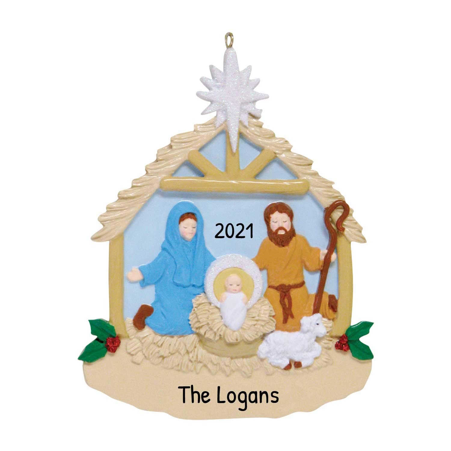 Lot De 12 Décorations De Crèche De Noël En Bois - Ornements Religieux Pour Sapin, Maison, Cadeau De Noël Chrétien