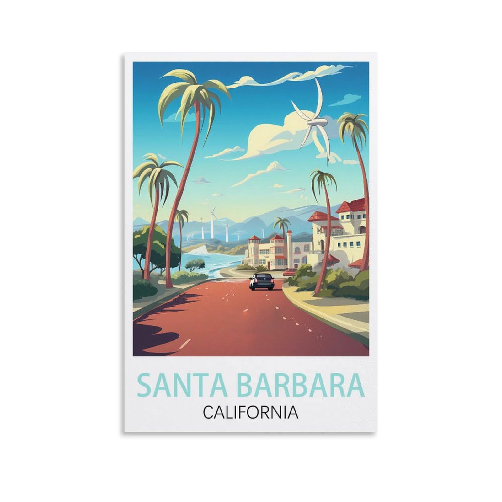 Vintage Metal Tin Wall Sign Santa Barbara Art Plaque Poster Wall Decor for Home Tool Room Bar Club Restaurant Cafe 30x40cm