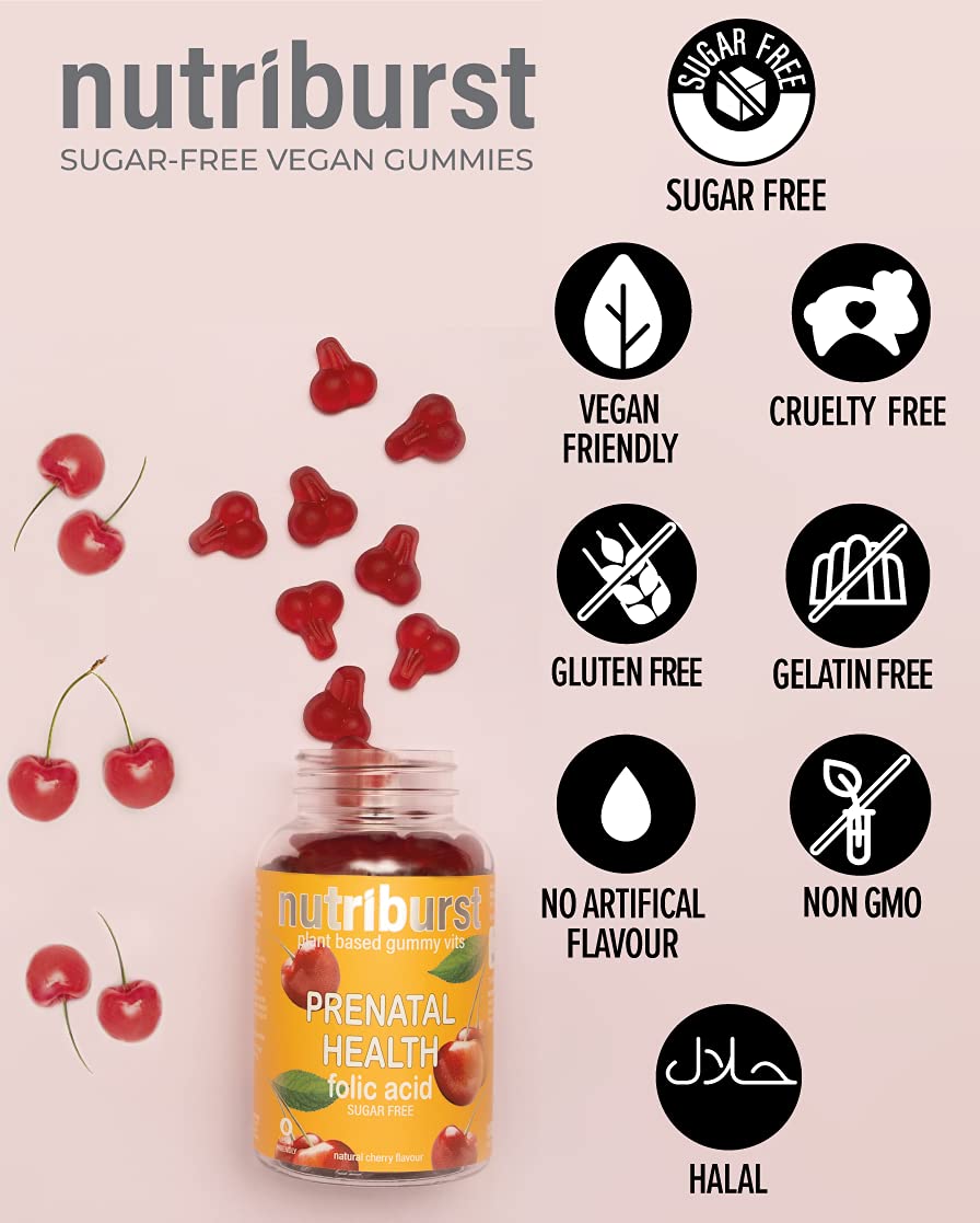NUTRIBURST Chewable Folic Acid for Pregnancy Sugar Free Prenatal