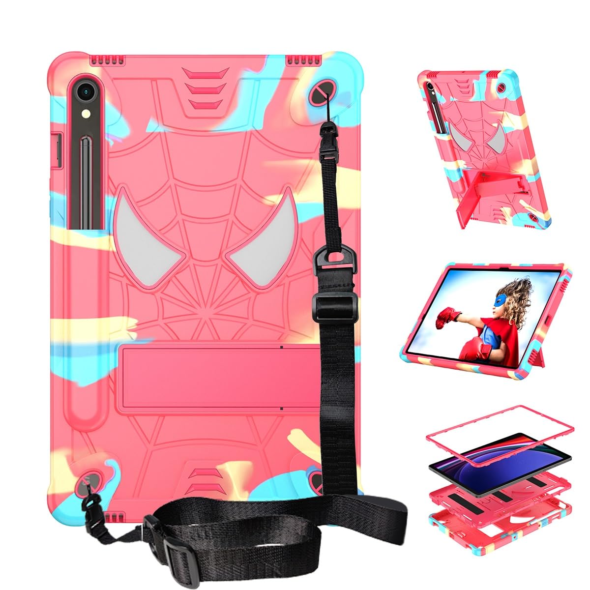 Funda Samsung Tab S9 FE para niños carcasa rugerizada SM-X510 con soporte 8