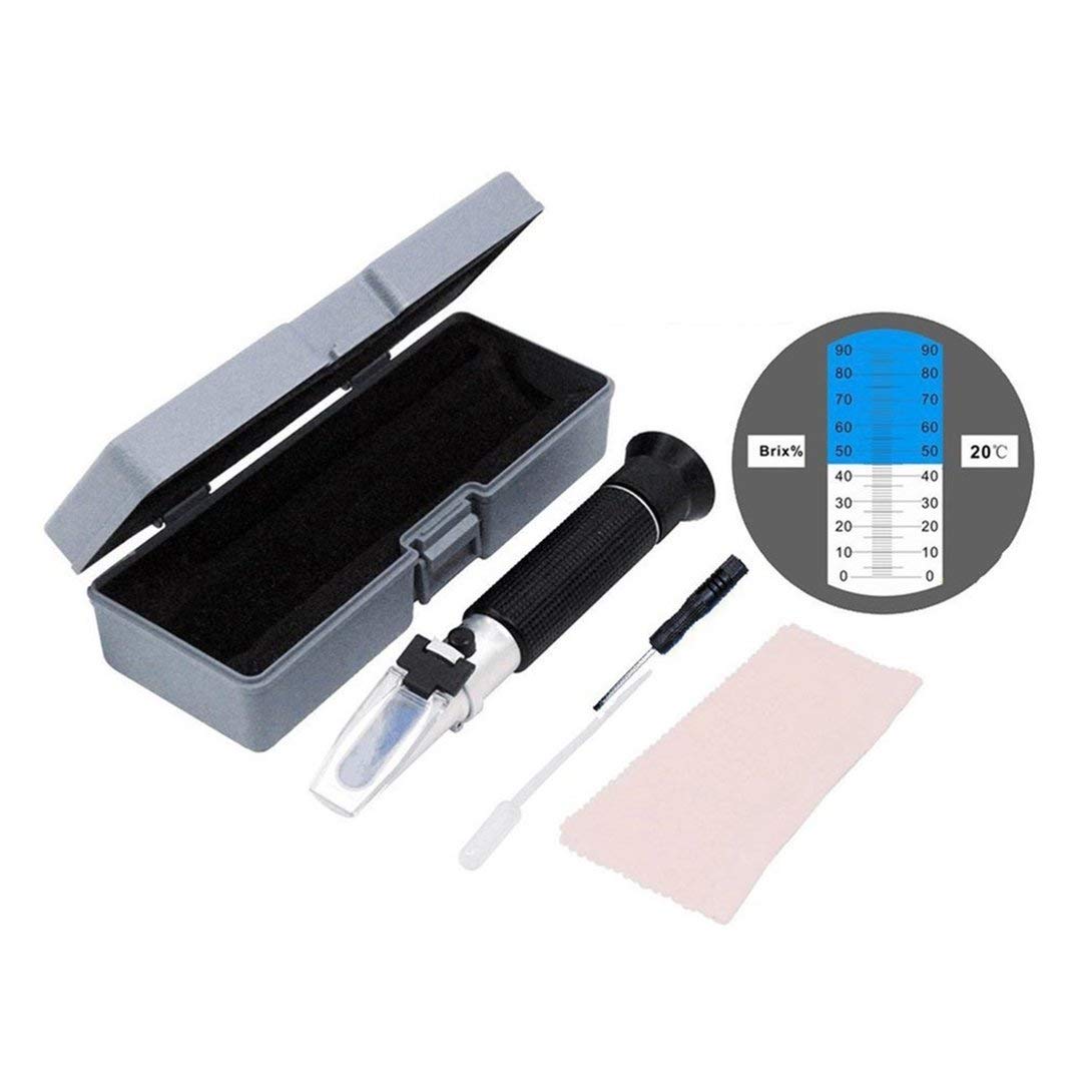 Swiftswan LYT-390 Portable Handheld Design 0-90% Honey Sugar Solution Brix Refractometer Saccharometer Measuring Tool Set
