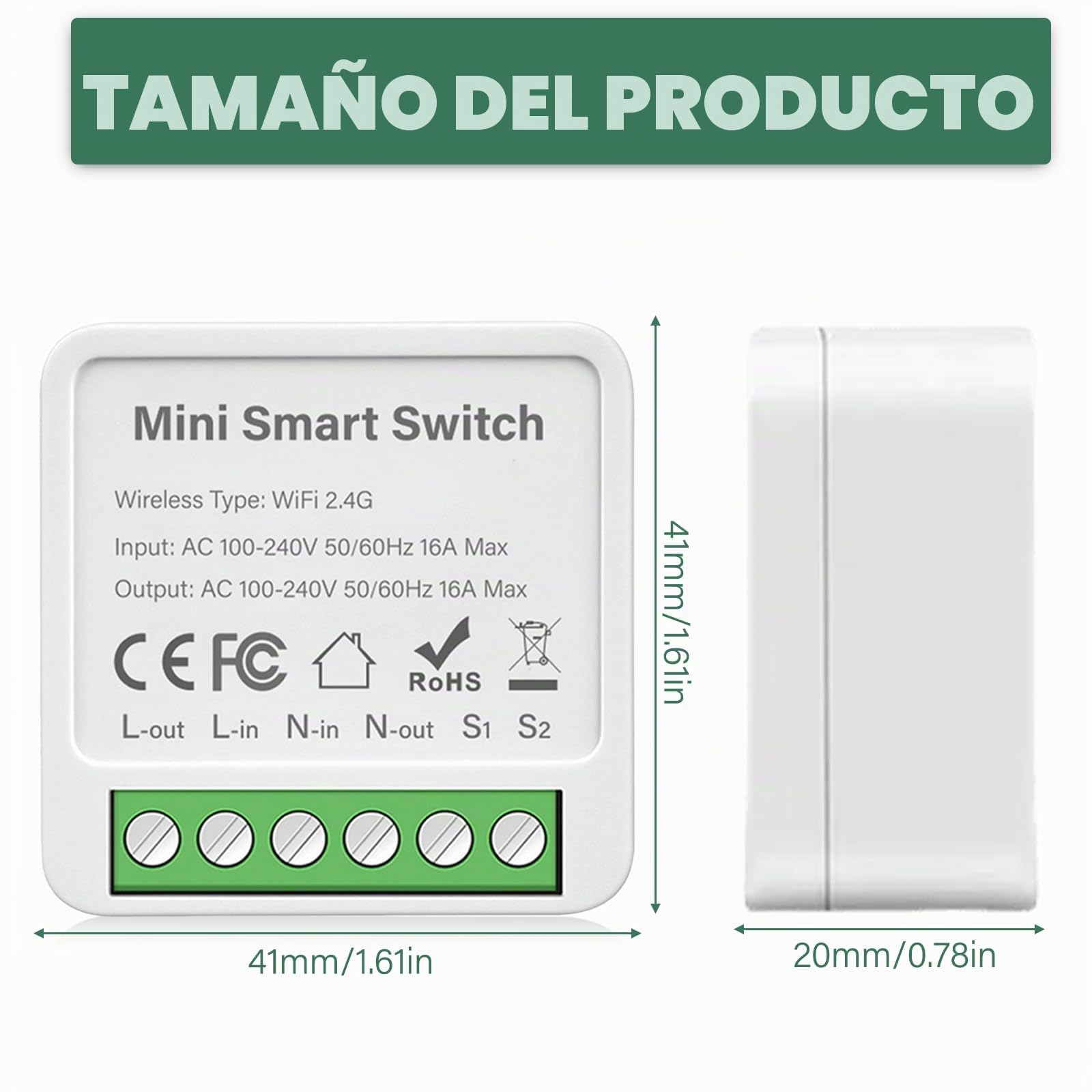 4 piezas de módulo de interruptor de luz inteligente de 1 vía, interruptor de luz de Smart Home, interruptor Smart Life, módulo de relé de interruptor mini DIY de WLAN, compatible con Alexa y Google