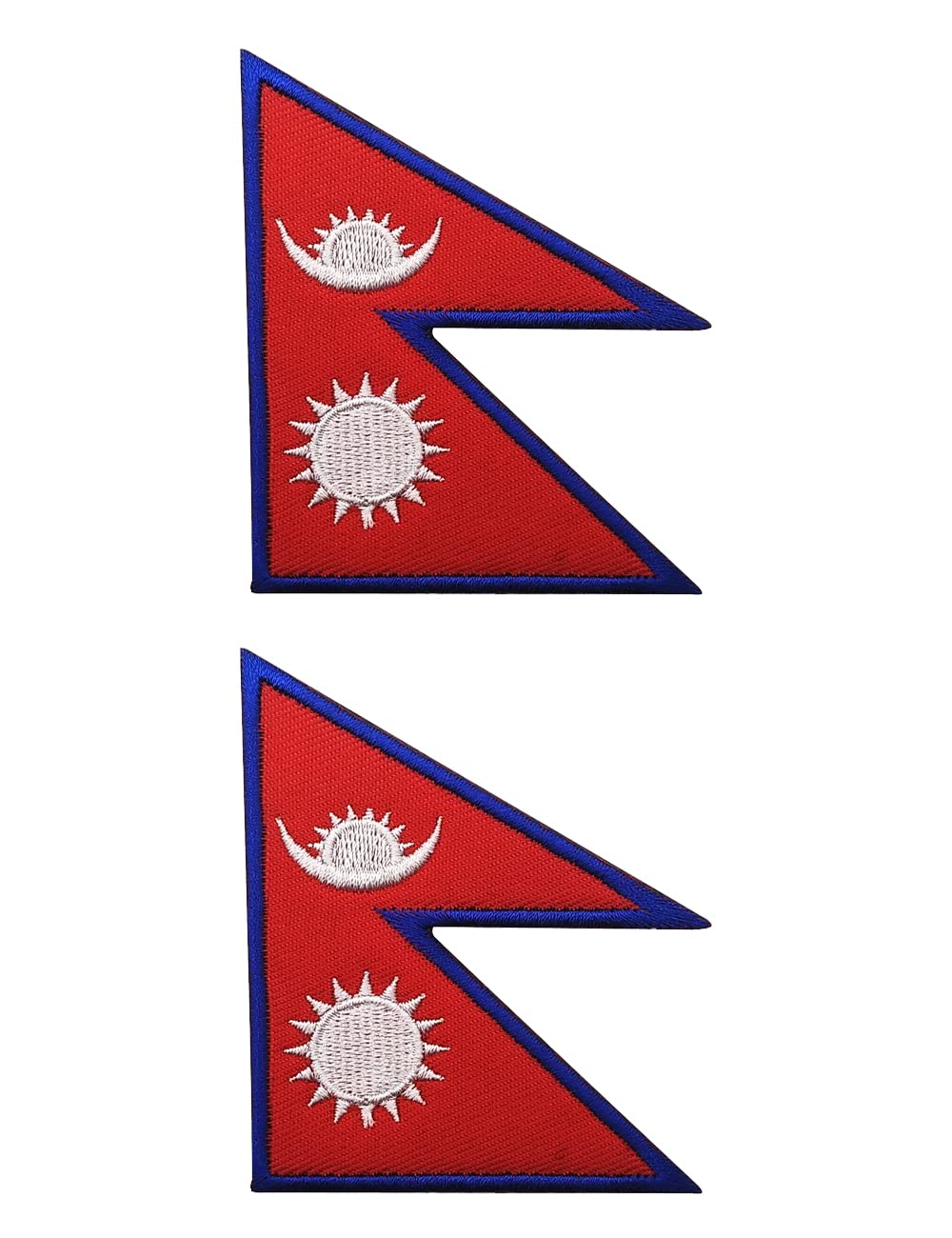 AliPlus 2 PCS Nepal Flag Patches Embroidered Tactical Military Morale Patch Applique Fastener Hook and Loop