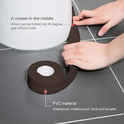 Miniatura 8 de Cinta selladora de calafateo de cocina, cinta de sellado de PVC autoadhesiva para calafateo para cocina, fregadero, inodoro, baño, ducha, bañera