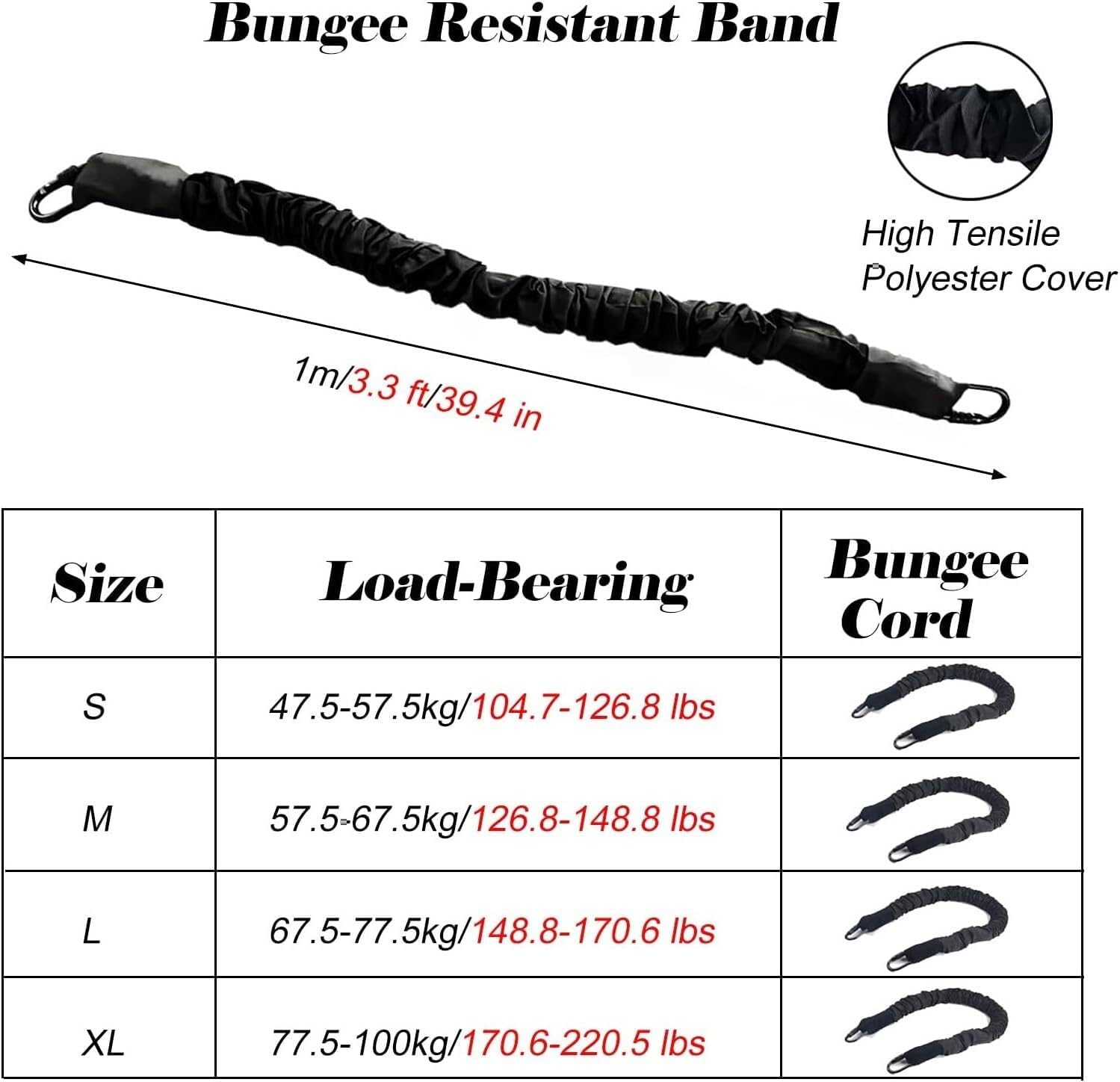 Pilates Bungee Elastic with Breathable Belt & with Installation Accessories, Bungee Yoga Bands, Indoor Training Elastic Bands for Aerobics & Balance Improvement