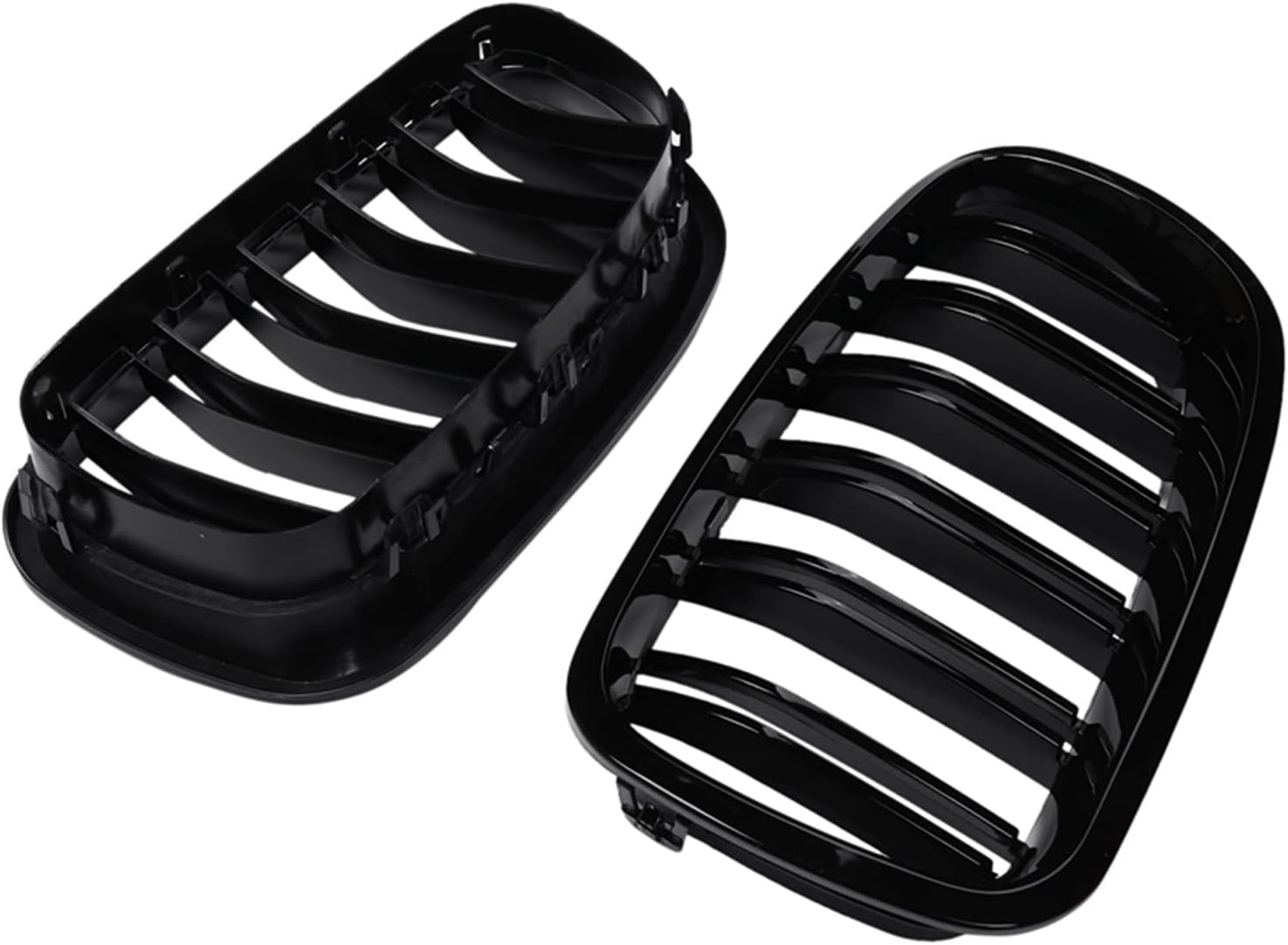 グリルグリルグロスブラックキドニースポーツBMW F10 F18 F02 F11 M5 10-15デュアルスラットに適合