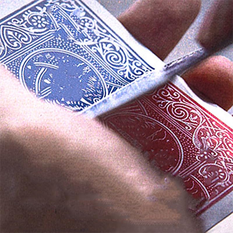 Carte visuelle à changement progressif de couleur bleue à rouge pour magie de close-up