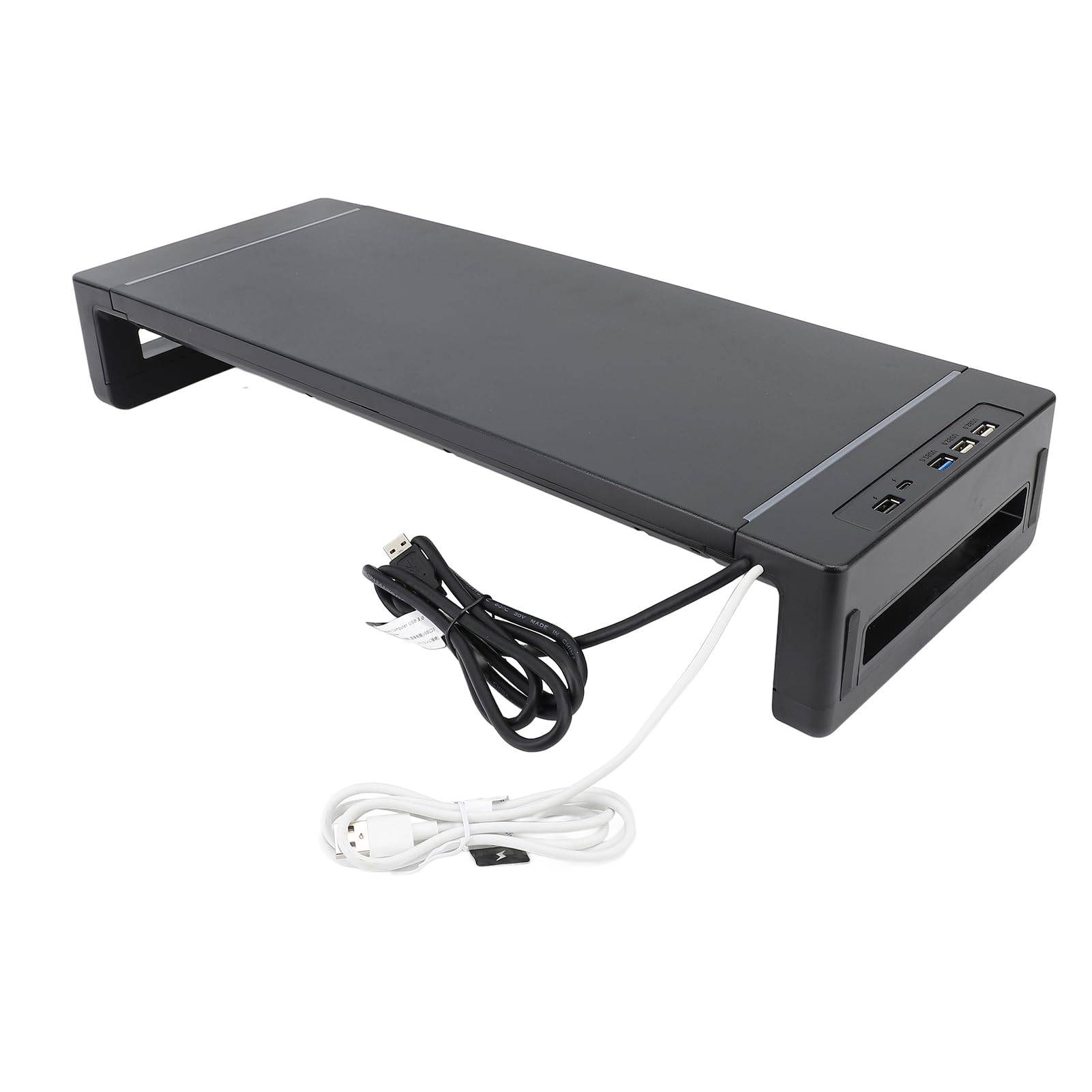 Podstawka pod monitor ze stacją dokującą 8 w 1 |Udźwig 25 kg i uchwyt na telefon |Ergonomiczny organizer na biurko do komputerów / biura |Szybkie ładowanie USB C i wysoka