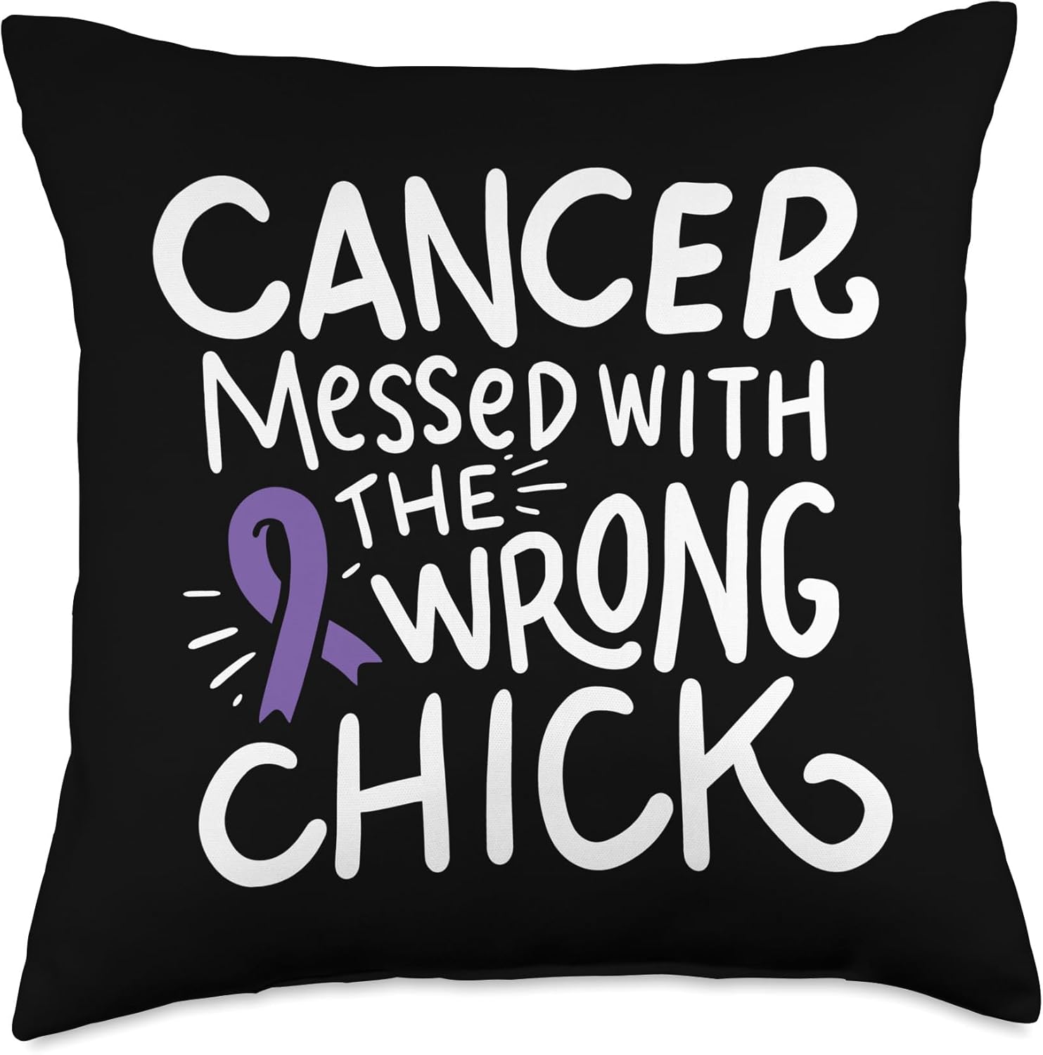 Hodgkin Lymphoma Cancer Survivor Fighter Chemo Violet Ribbon Throw Pillow
