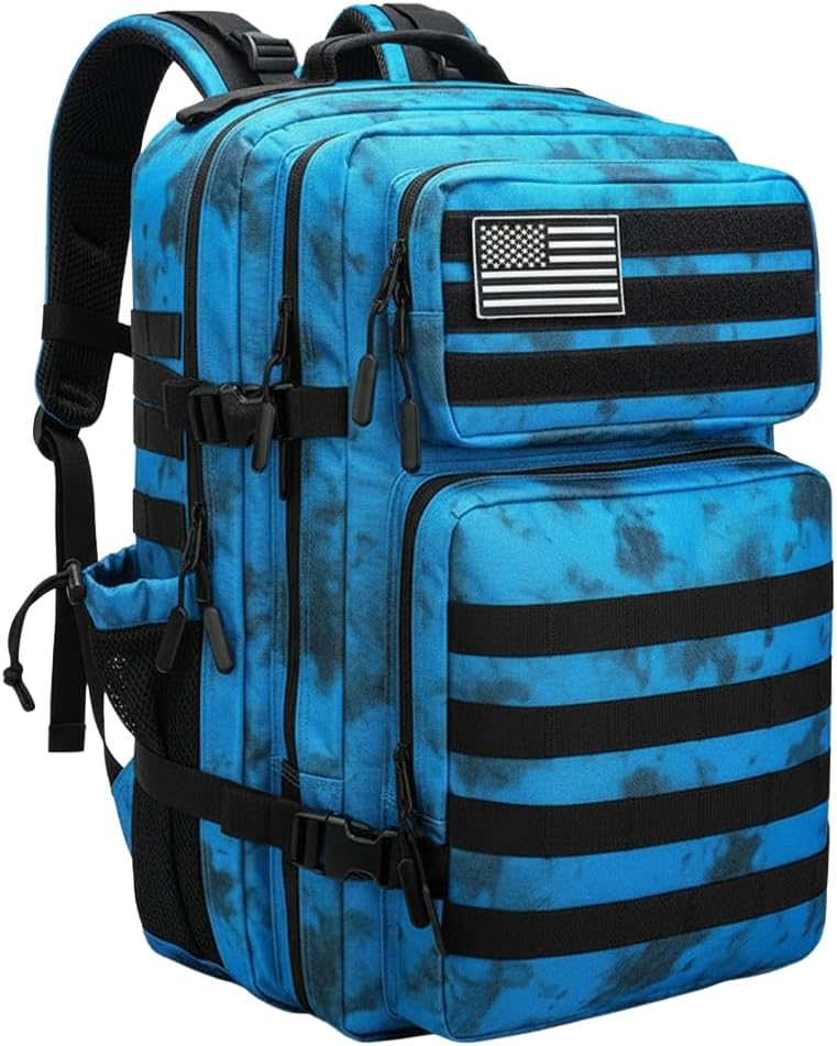 Military Tactical Backpack 55L Army Backpack Bug Out Bag Assault pack Molle Daypack Hiking Trekking Rucksack (Black 1.0)