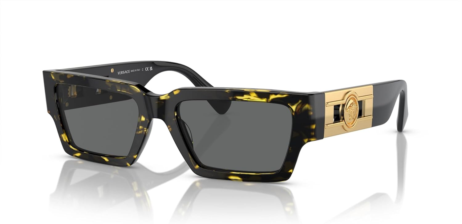 Versace Unisex Sunglasses Havana Frame, Dark Grey Lenses, 54MM