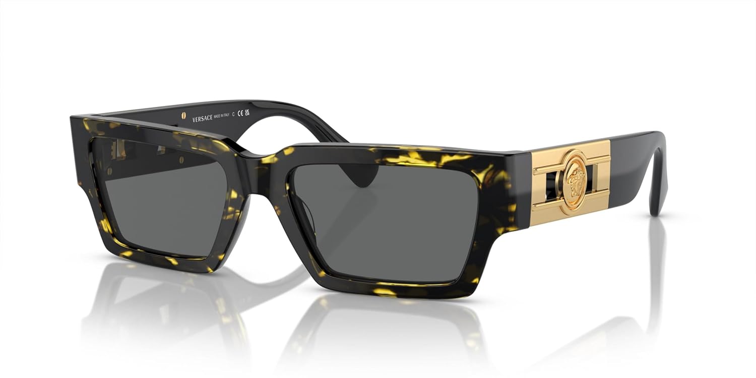 Versace Unisex Sunglasses Havana Frame Dark Grey Lenses 54MM