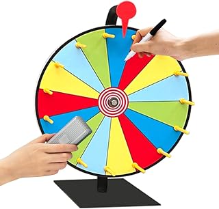 Board Games, Spin The Wheel 11.81 Inch 10 Slots Spinning Wheel Game 5 Colors Prize Wheel of Fortune Spinner Wheel Dry Erase with Suction Cup Base for Party Carnival