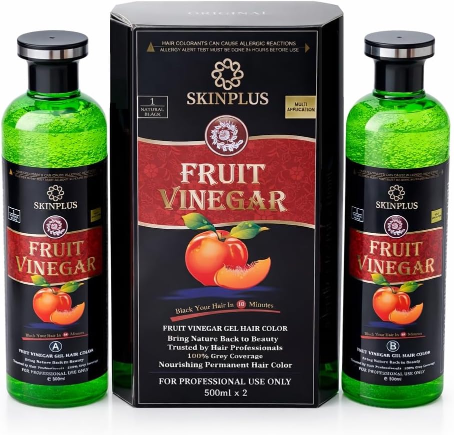 Fruit Vinegar Black Gel Color Professions Hair Colour, 500mlx2