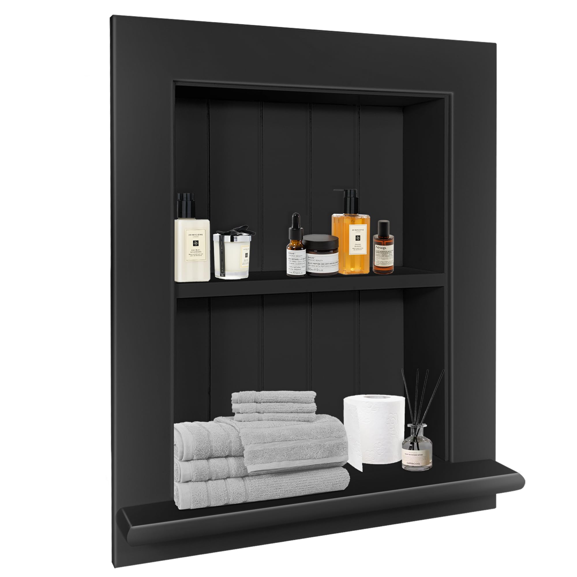 Royxen Bathroom Wall Cabinet with 2-Tier Shelves,Wooden Recessed Medicine Cabinet Over Toilet Storage Cabinet,Bathroom Cabinet Wall Mount for Home