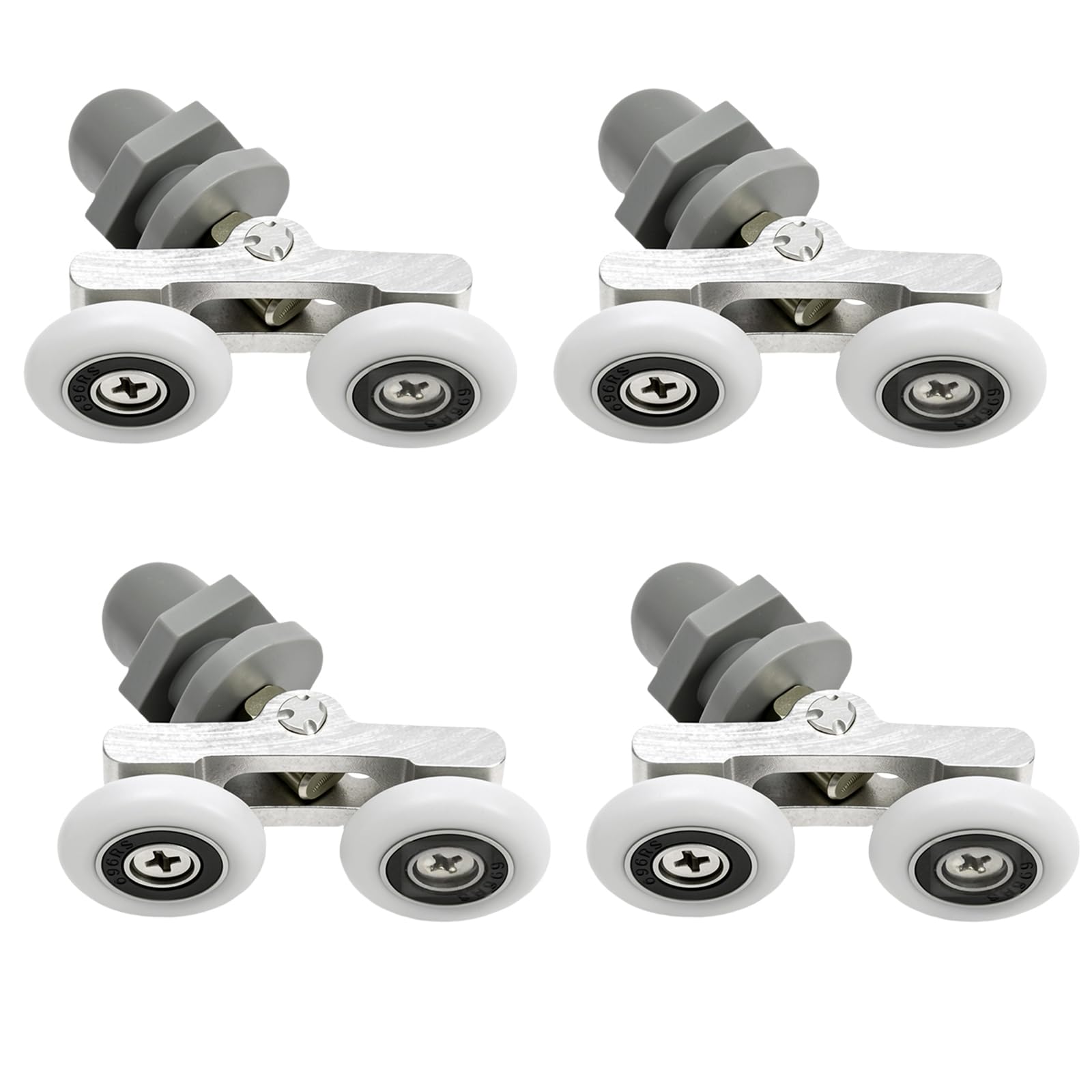 MospdyGear 4PCS 19MM Double Sliding Shower Door Rollers, Replacement Wheels for Bathroom Doors, Smooth Operation Shower Door Wheel Set