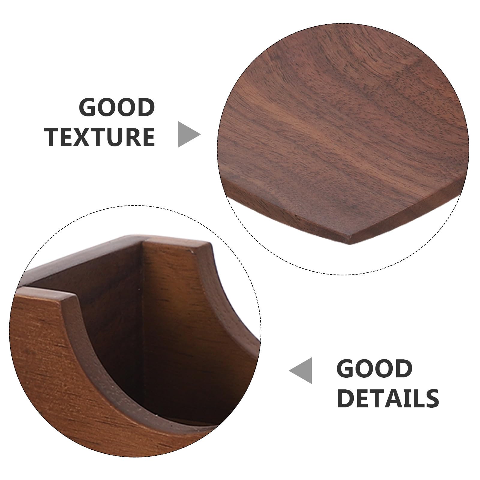 Zerodeko Lot de Dessous de Bois de Noyer avec Support Dessous Isolants pour Boissons Résistants Chaleur Set Décoratif pour Table à Manger et Salon Coussins Bois Robustes