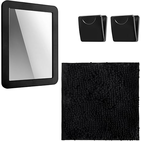 4P Locker Accessories: 10x10'' Magnetic Mirror + Square Carpet + Storage Caddy