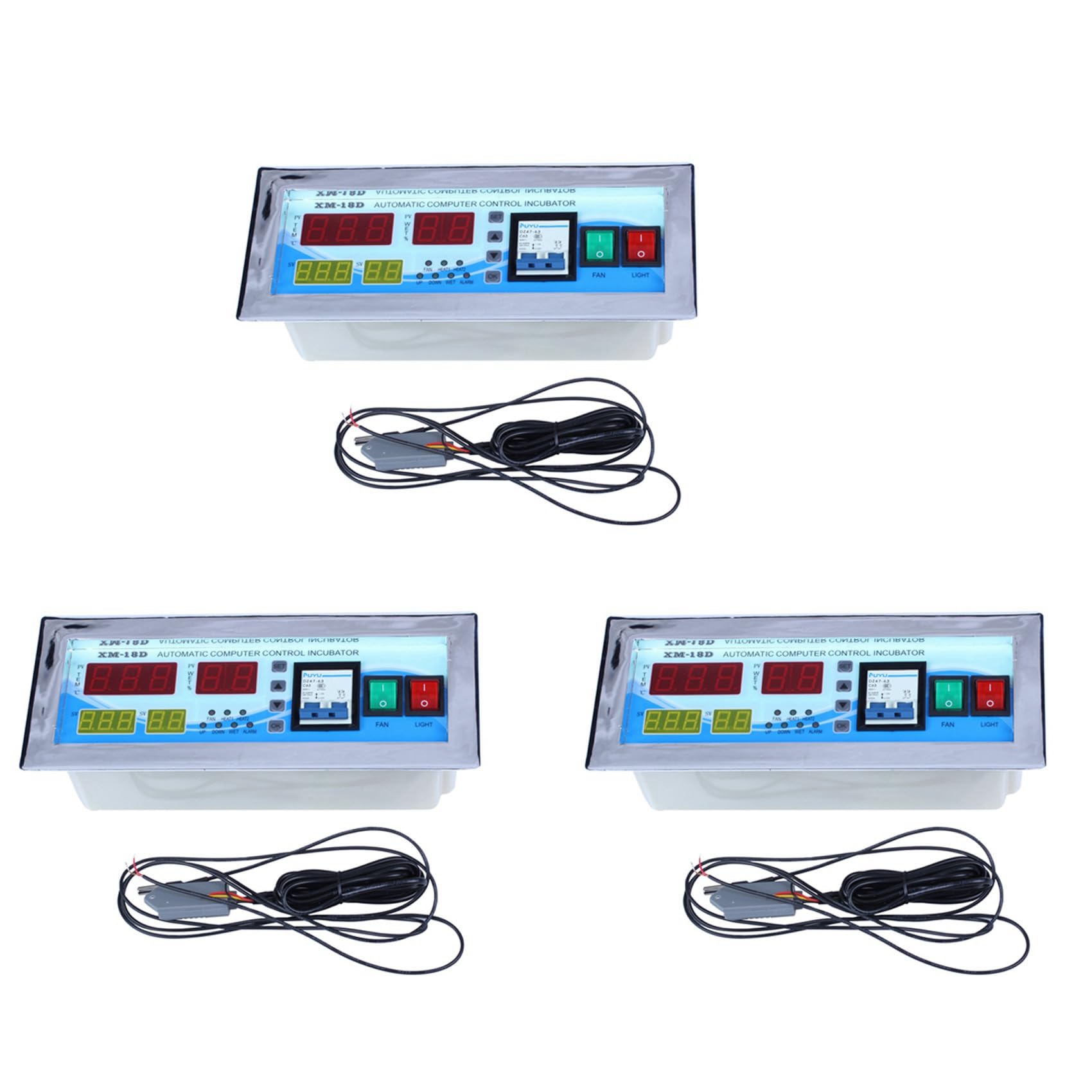 3 x XM-18D automatyczna szafka inkubatorska do jajek, cyfrowy regulator temperatury LED, temperatura, wilgotność powietrza, czujniki jajek, inkubator, 220 V