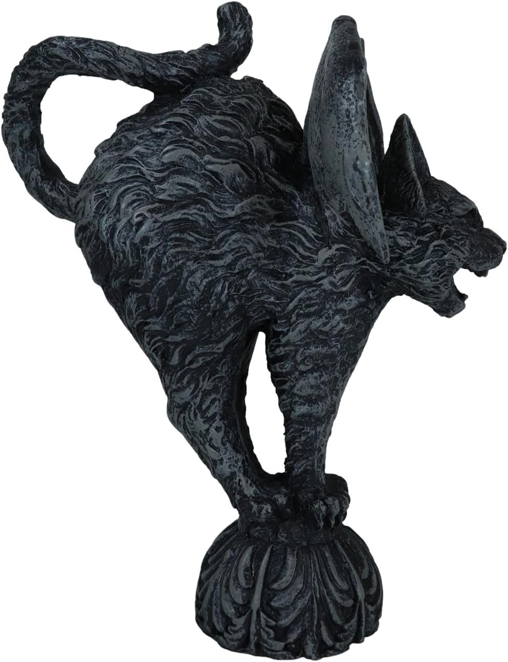 Ebros Gift Bizarre Gothic Bat Winged Vampire Tooth Cat Gargoyle Figurine 7" Tall Stoic Feline Guardian Castle Top Warden Creature Sculpture