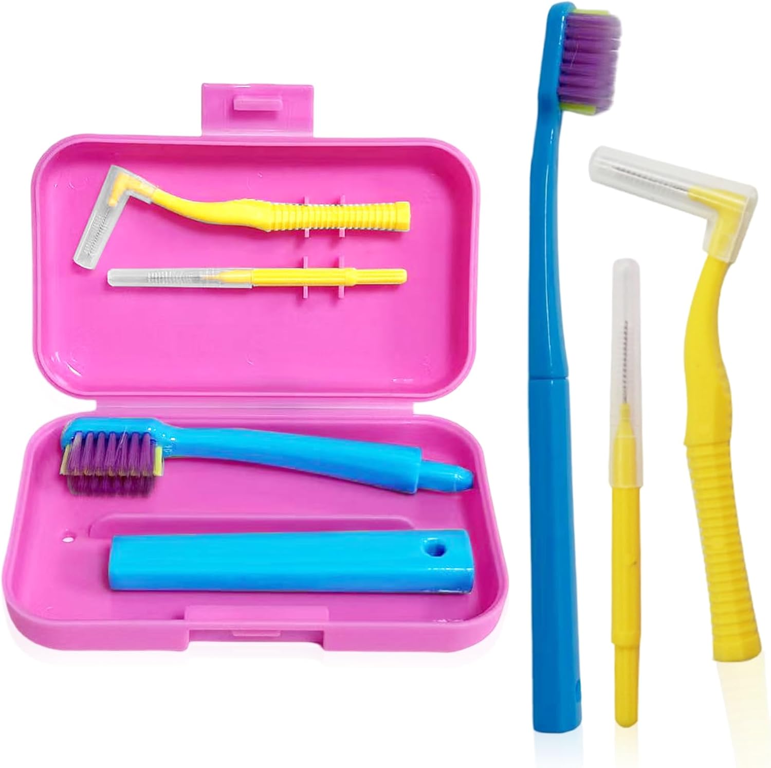 Amazon.com : 3-Pack Dental Care Kit - Angled Orthodontic Toothbrush ...