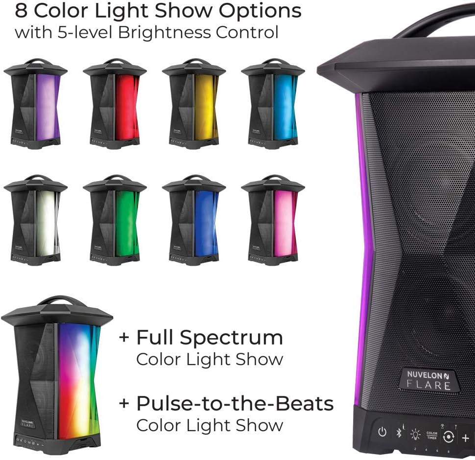 nuvelon nf15a1 btm portable bluetooth speaker with lights nuvelon flare multi sync wireless speaker with ambient lighting and rhythm light pulsing le