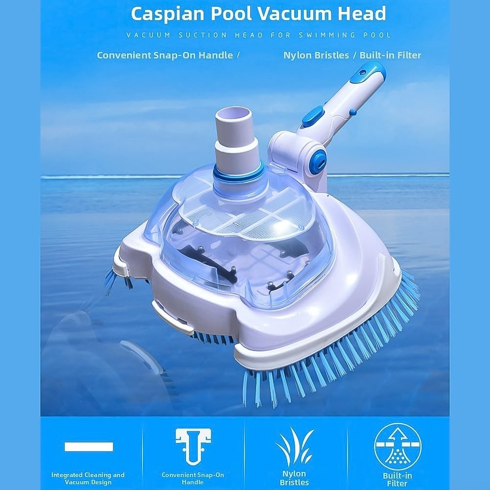 Cabezal de aspiradora de piscina para piscinas en el suelo y sobre el suelo, cepillo limpiador de succión ABS para vinilo para azulejos de hormigón, diseño giratorio ligero con conexión de manguera