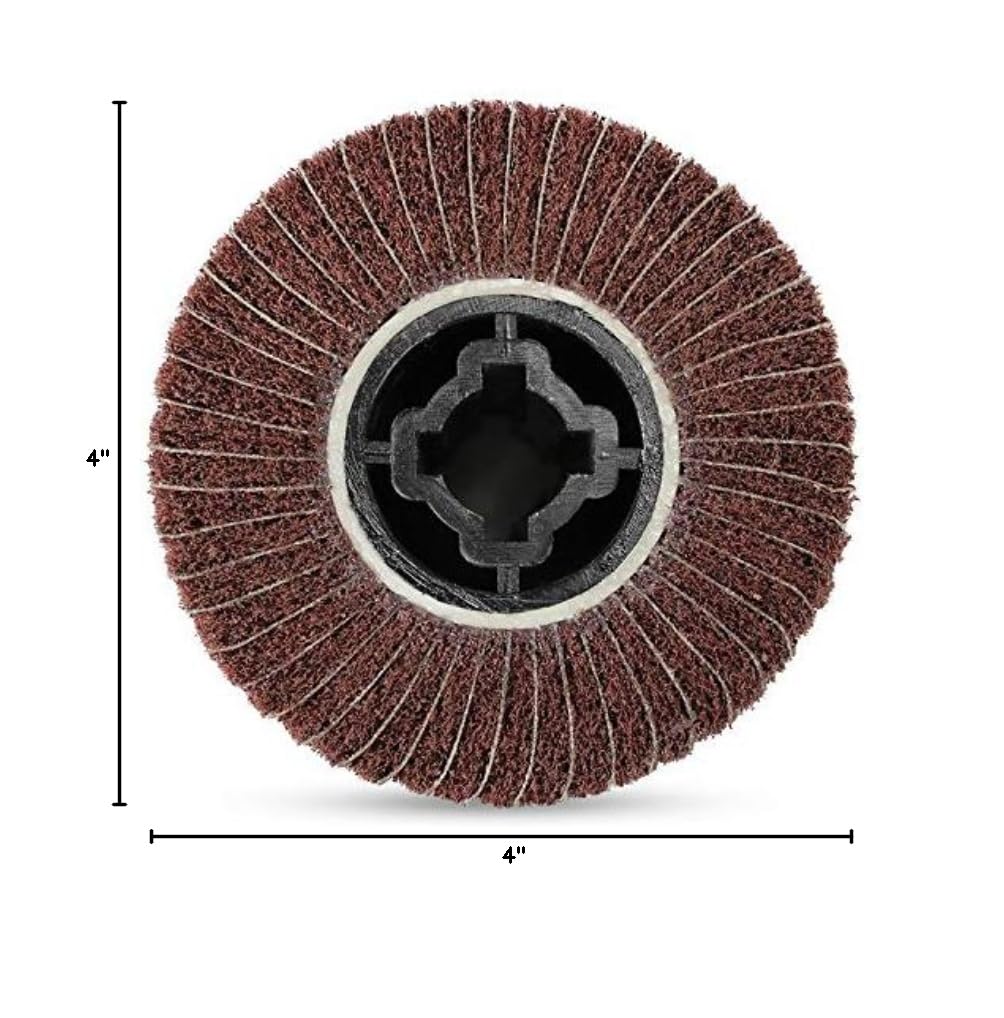 BHA Interleaf Flap Wheel Abrasive Drum, 4" x 4" with 3/4" Quad Keyway (120 Grit)