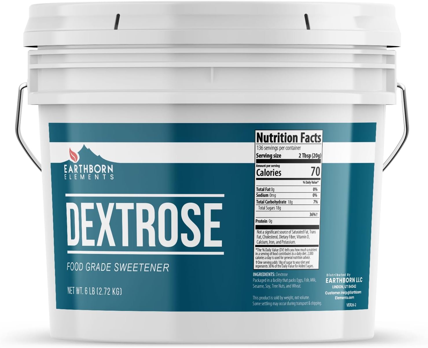 Earthborn Elements Dextrose, Sugar Substitute, Always Pure, Workout Boost (6 Pound)
