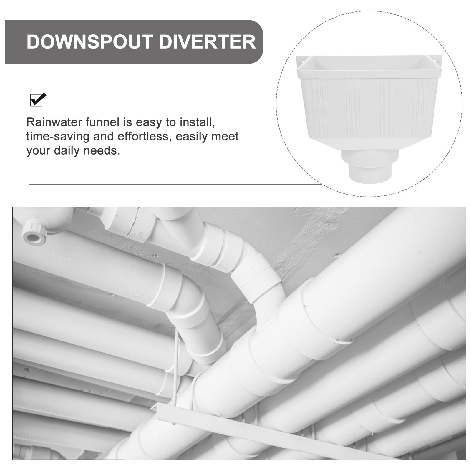 Totority Fallrohr Dachrinnenfilter Kunststoff Weiß 110mm mit Sieb für Gartenentwässerung und Regentonnen Sammelsystem zur Regenwasserableitung