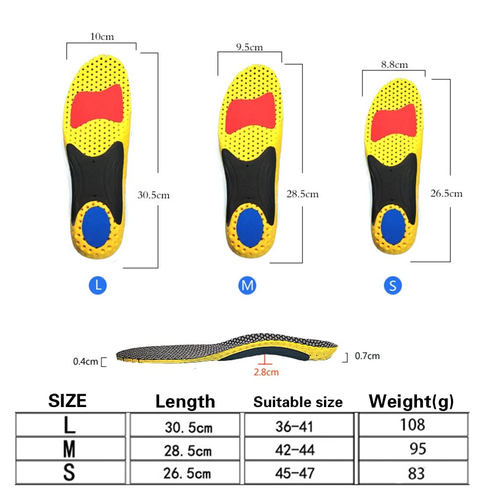 Wygwlg Plantar Fasciitis Einlegesohlen Arch Support Orthotic Inserts Für Männer Frauen, Flache Füße Pronation Heel Pain Relief Orthotics (Size : L)
