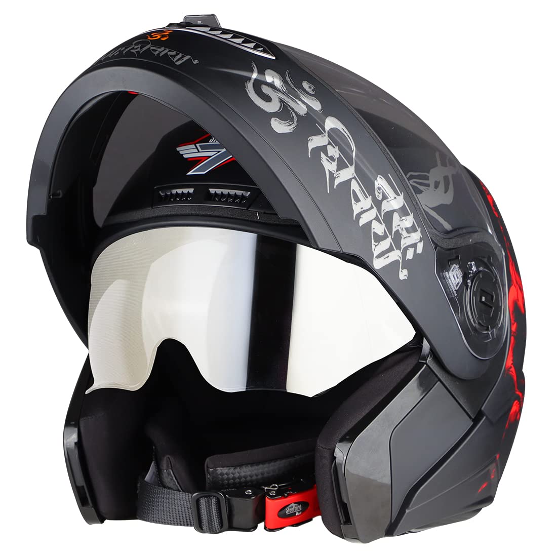 Steelbird SBA-7 Mahadev ISI Certified Flip-Up Helmet for Men and Women with Sun Shield
