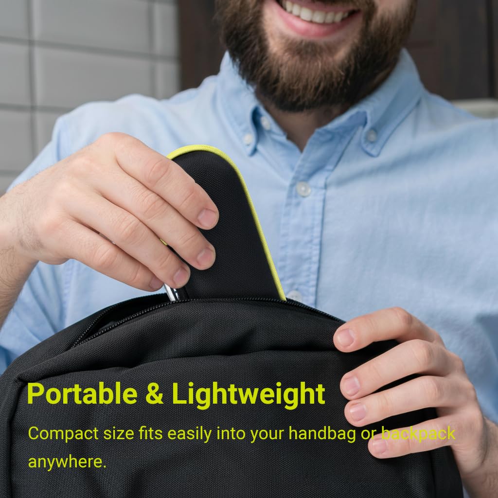 Custodia da viaggio per Philips OneBlade 360/Pro/Intimate Series, custodia rigida in EVA per rasoio elettrico, regolabarba e body groomer con organizer per accessori, nero e verde