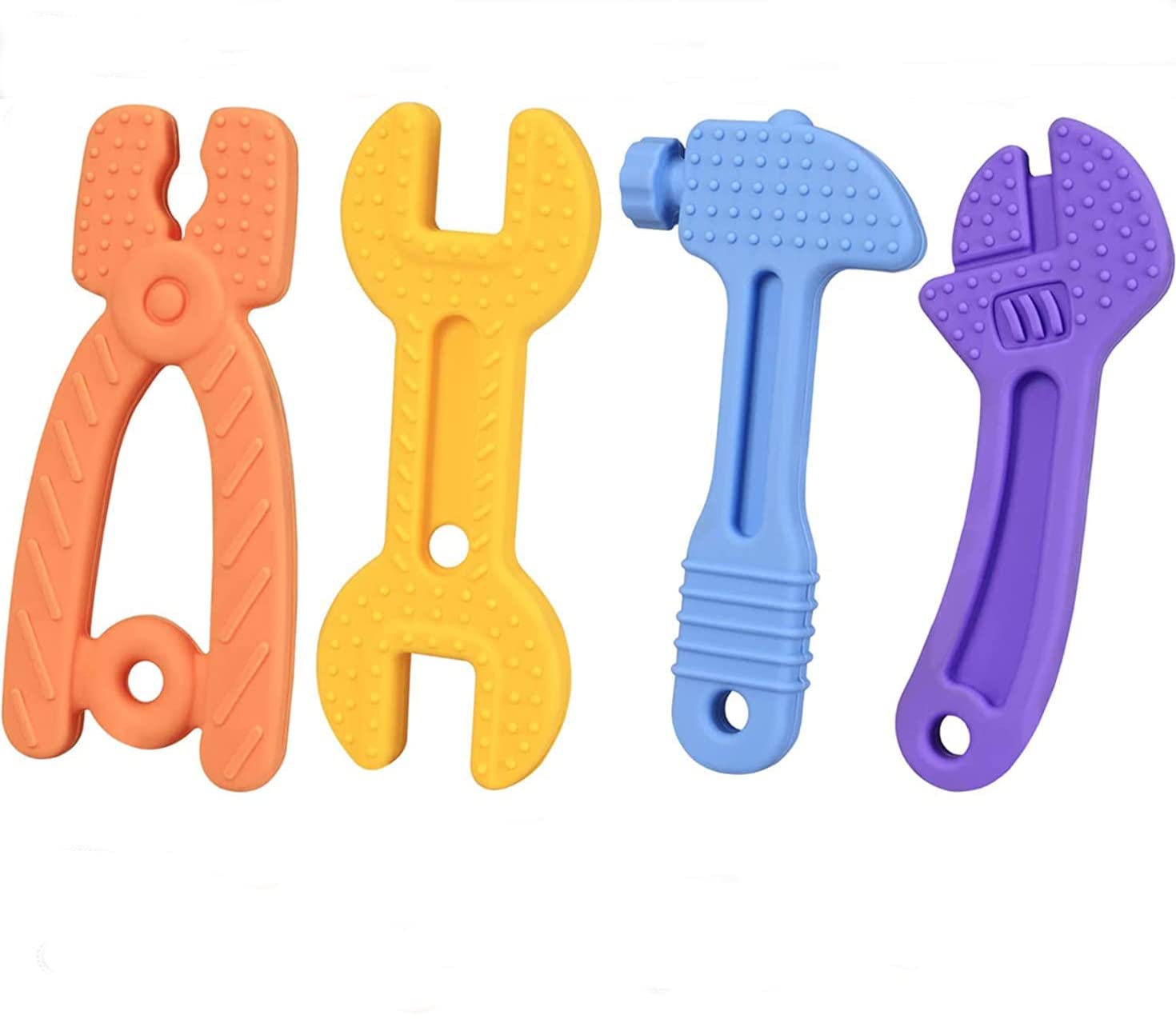 Baby Teething Toys for 0-6 Months 6-12 Months, Freezer BPA Free Silicone Baby Molar Teether Chew Toys, Hammer Wrench Spanner Pliers Shape Baby Boy Toys