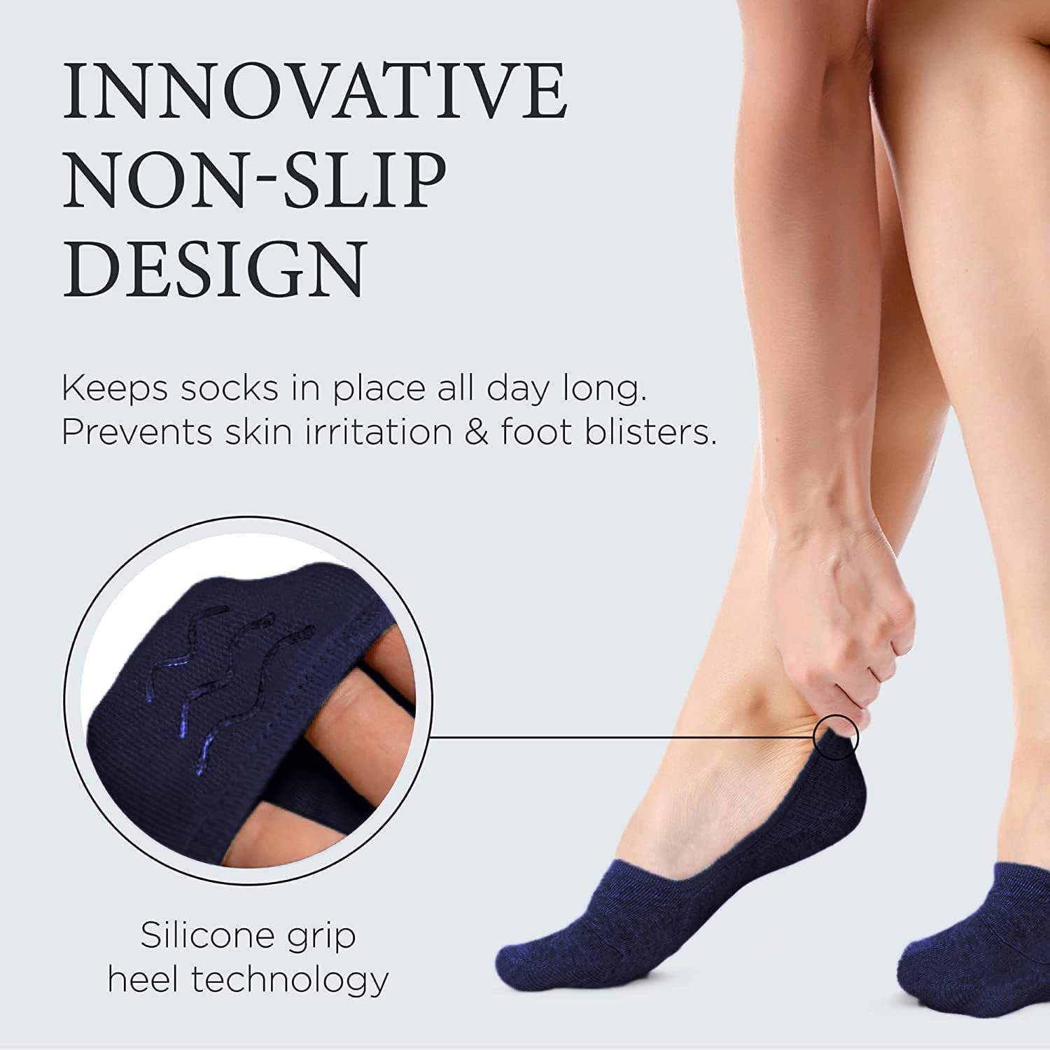 6 Pairs Unisex No Show Cushion Socks Athletic Cotton socks Non Slip Low Cut Flat Liner No Show Socks Ankle No Show Socks - Image 4