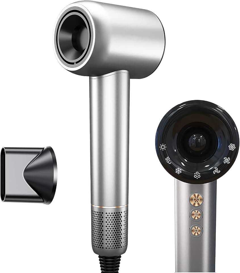 Vipelf Secador de Cabelo Profissional 1500W - Baixo Ruído, Íons Negativos, Controle de Temperatura, Motor Brushless de Alta Velocidade (120000 RPM), Secagem Rápida, Portátil, 127v/20A