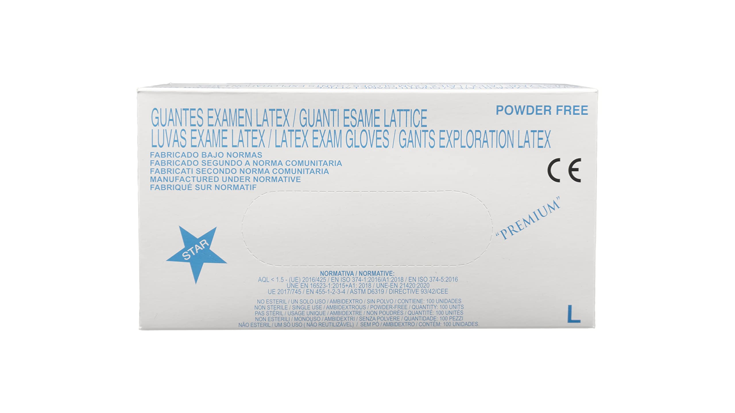 BSPOT Latex Gloves Size L - Disposable and Powder Free - Box of 100