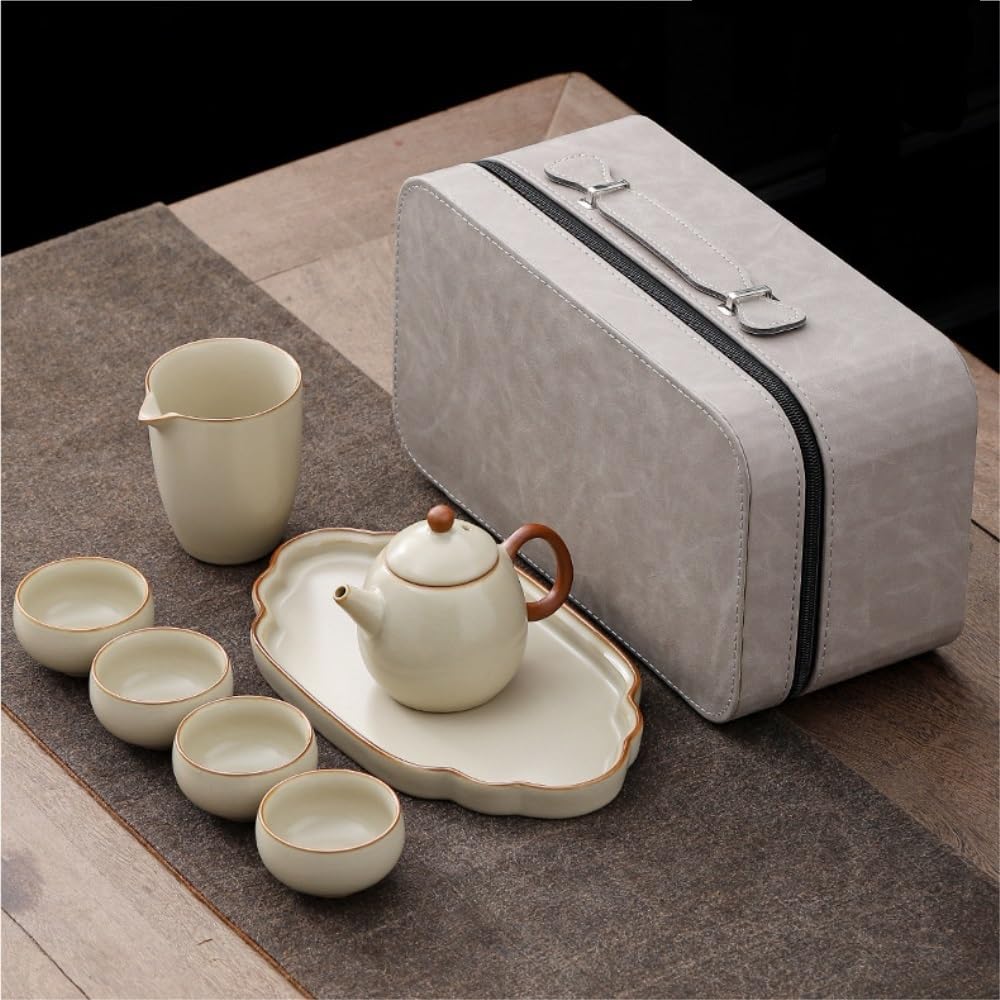 XYNSNDB Teedose, Vorratsdose für losen Tee, Reise-Teeset, Teekanne, Teetasse, Teetablett, Aufbewahrungstasche für den Außenbereich, Aufbewahrungsbehälter für Zuhause, Glas, Teedose (grün, B)