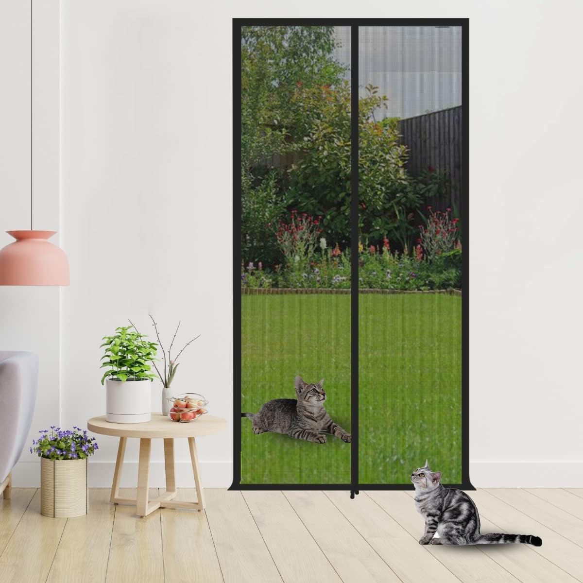 Katzengitter Balkontür 95x210cm - Kratzfester Katzenschutz Mit Reißverschluss