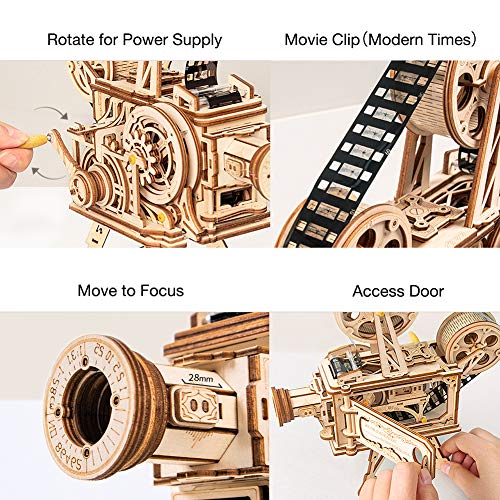 Maquetas para montar adultos ROKR Vitascope, proyector de cine que funciona sin pilas 5