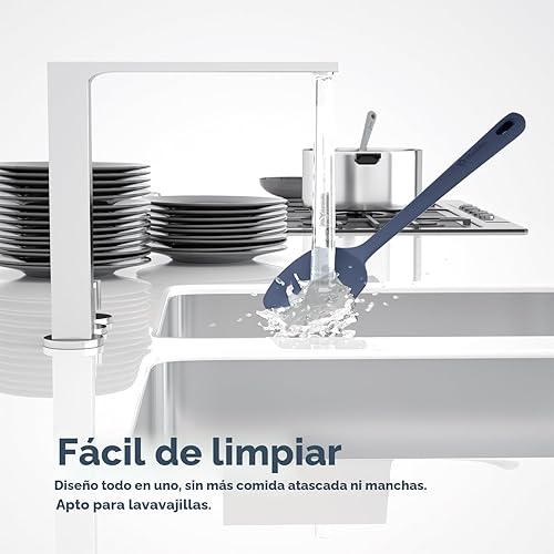 Miniatura 5 de Juego de 5 espátulas de silicona, espátula de goma de grado alimenticio, mango fuerte mejorado con agarre ergonómico, resistente al calor hasta 600