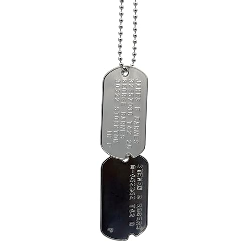 James Bucky Barnes x Steven Rogers 'America' WWII Style Military Dog Tags - con muescas antes de 1965 WW2