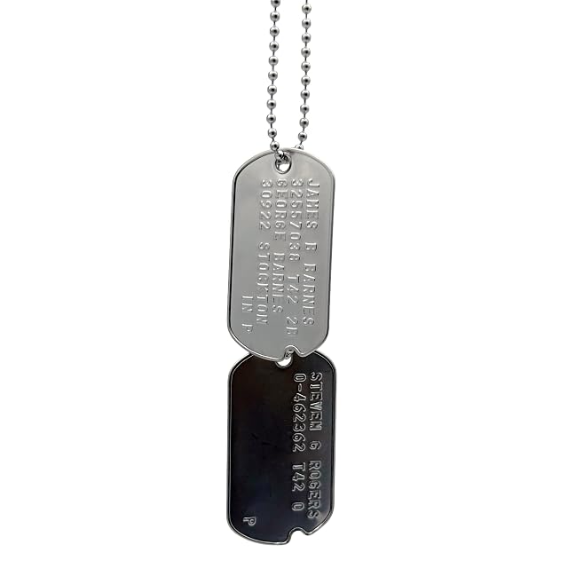 James Bucky Barnes x Steven Rogers 'America' WWII Style Military Dog Tags - con muescas antes de 1965 WW2