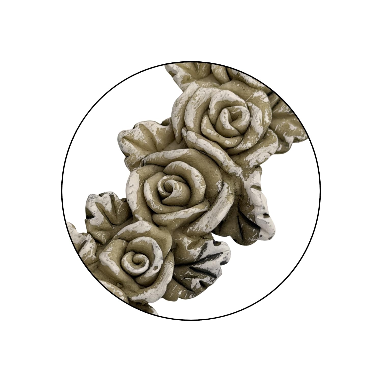 3 Pagen® Grabschmuck Rosen-Herz – Gedenkstein in Herzform – stilvolle und Zeitlose Grab-Dekoration – Robustes Material ideal für den Einsatz im Innen-& Außenbereich – Dekoherz aus Rosen