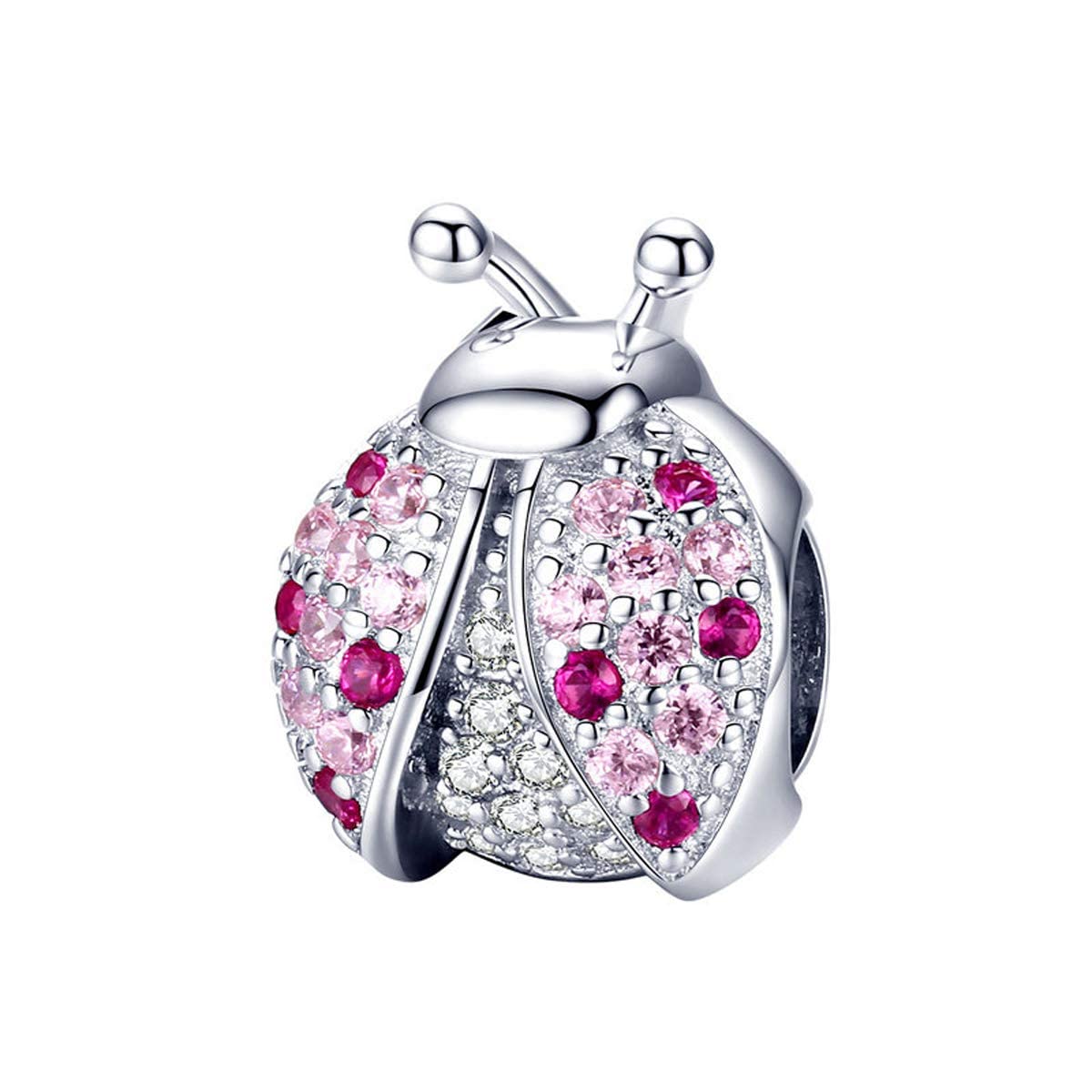 925 Sterling Silver Charm Bead Love Animal Charm Family Birthday fit Pandoras Bracelets DIY Charms (Ladybug Charms), Animal, silver-image-38