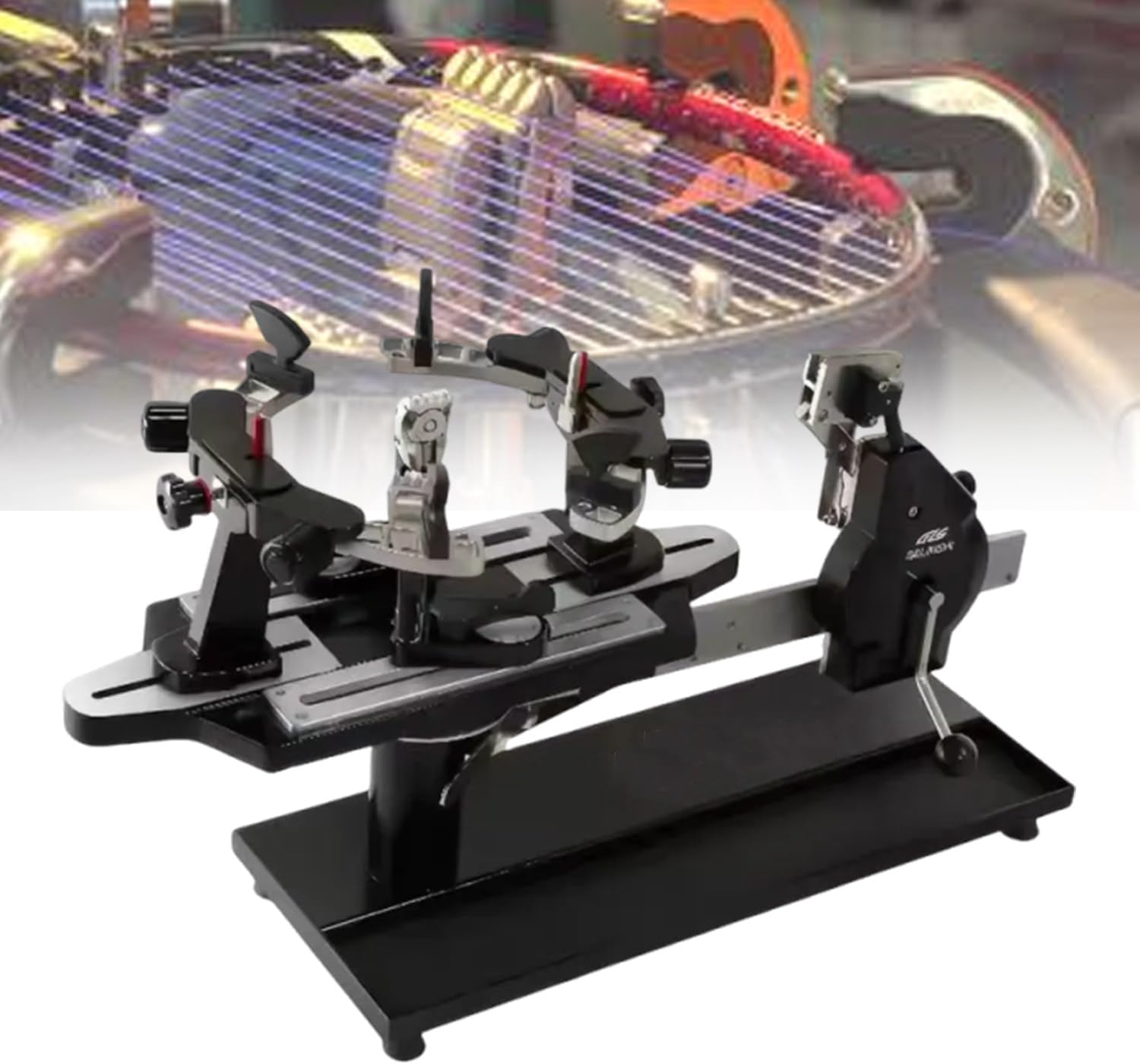 Desktop Racket Stringing Machine,102 Lbs Stringing Machine,with 360° Rotating Racket Frame and High Lbs Protector,6-Point Fixing,Adjustable Clamping Wire Size