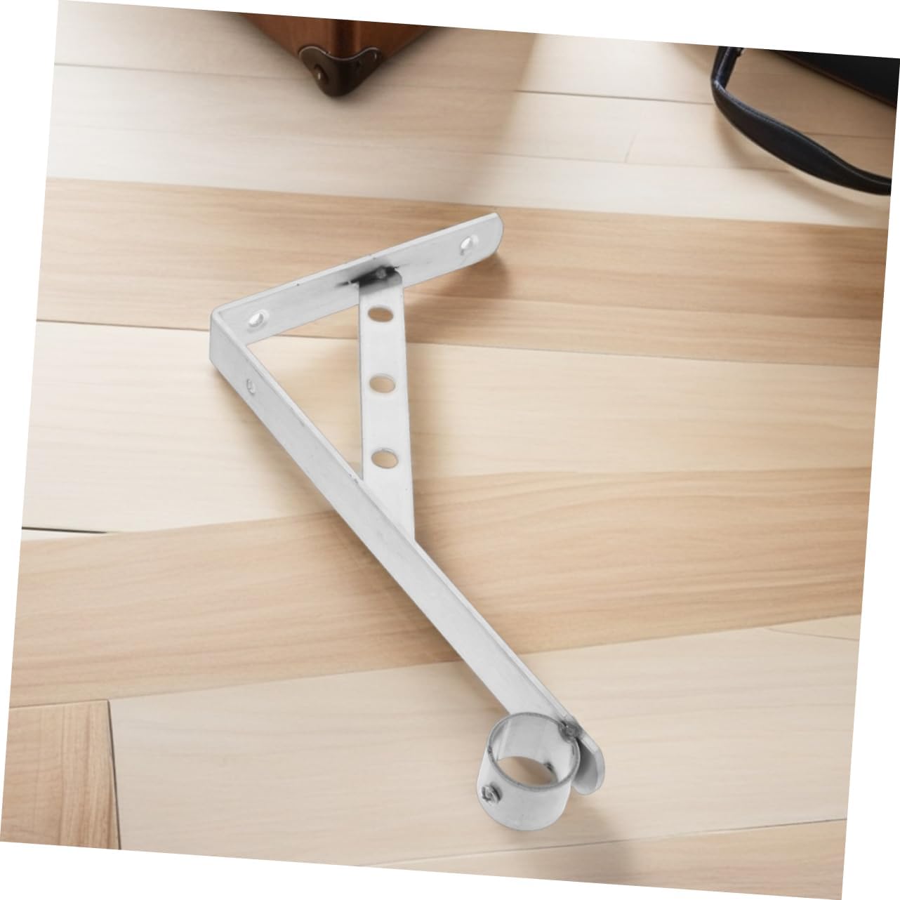 2pcs Heavy Duty Stainless Steel Closet Rod Bracket Wall Mounted Shelf Holder for Clothes Drying Triangular Corner Support for Optimizing Space Areas
