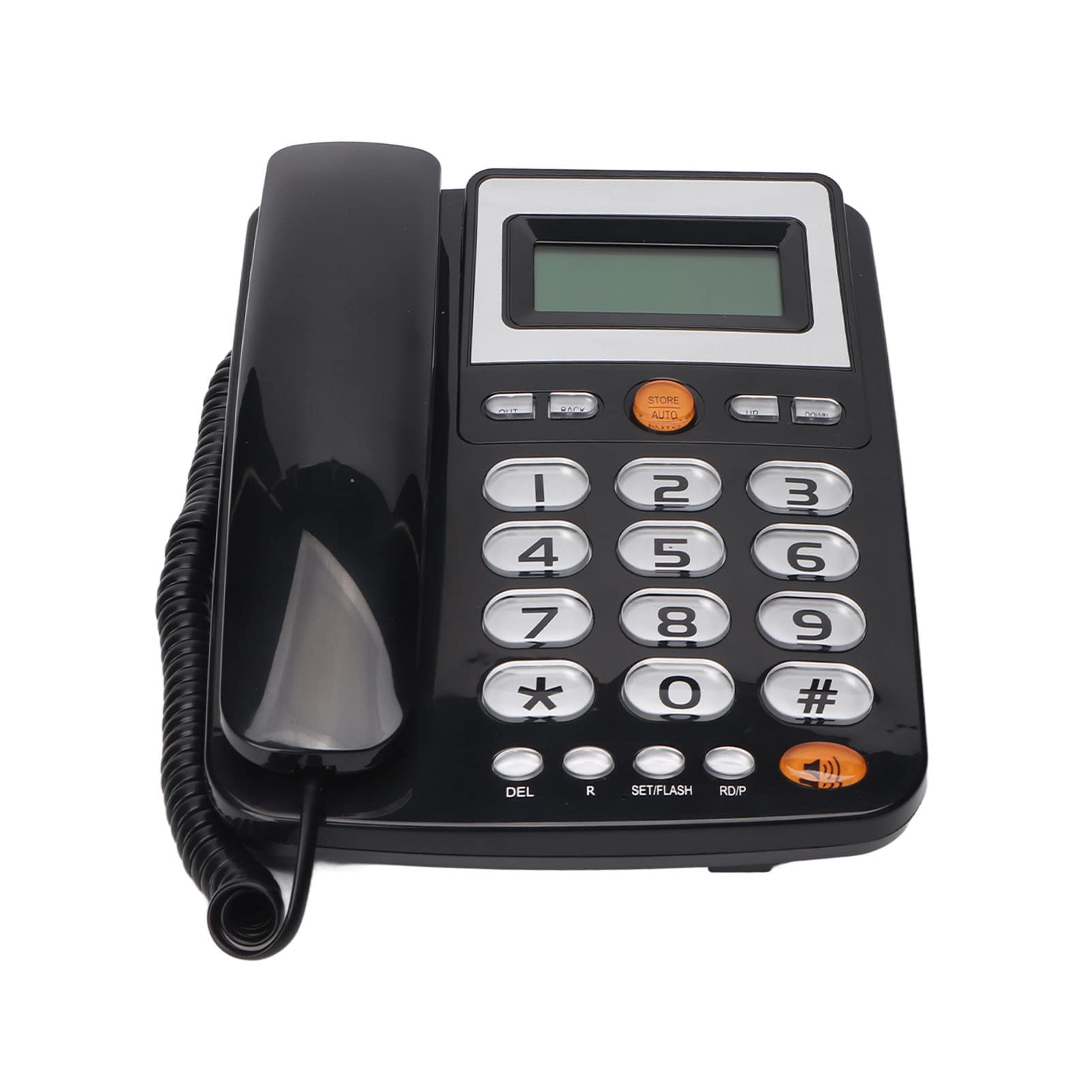 Telefono con Filo con Tasti Grandi Chiamate in Vivavoce Chiamata Rapida LCD Telefono Fisso per Anziani con Problemi di Udito Home Hotel Office