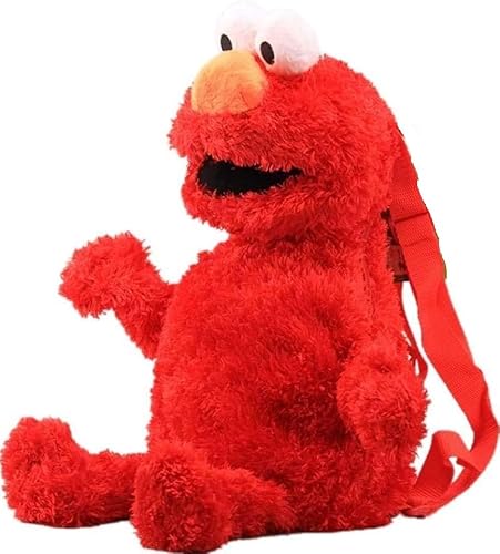 MASINIES Plüsch-Rucksack, Straße, Schultasche, Cartoon, Frosch, Kekse, Vogel, gefüllter Rucksack, 45,7 cm, #2, L