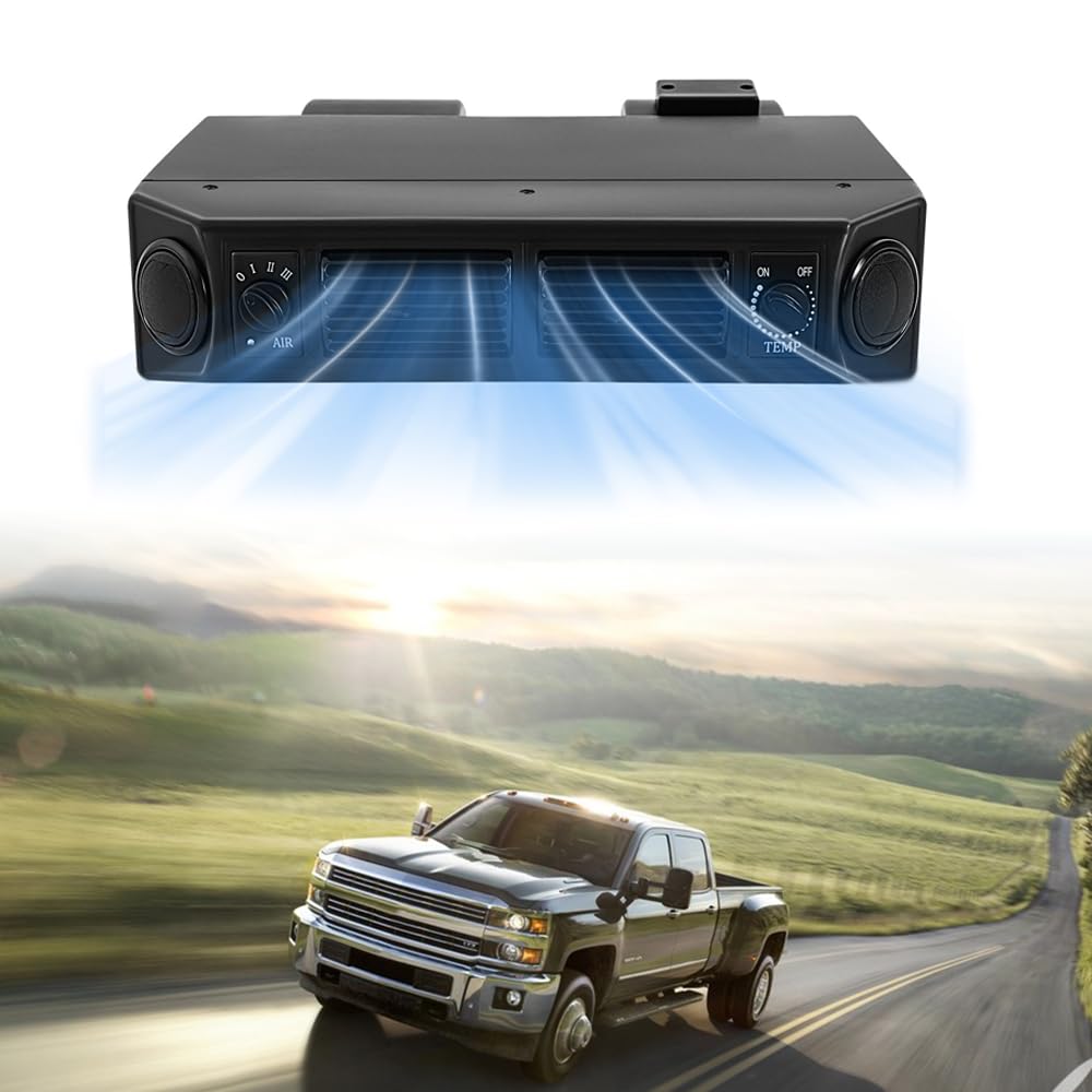 WOHAIPA Universal Air Conditioner Evaporator, 80W 12V Evaporator, Instrument Panel Evaporator Compressor, 3-Speed Wind Speed, 680M ³/H High Air Volume